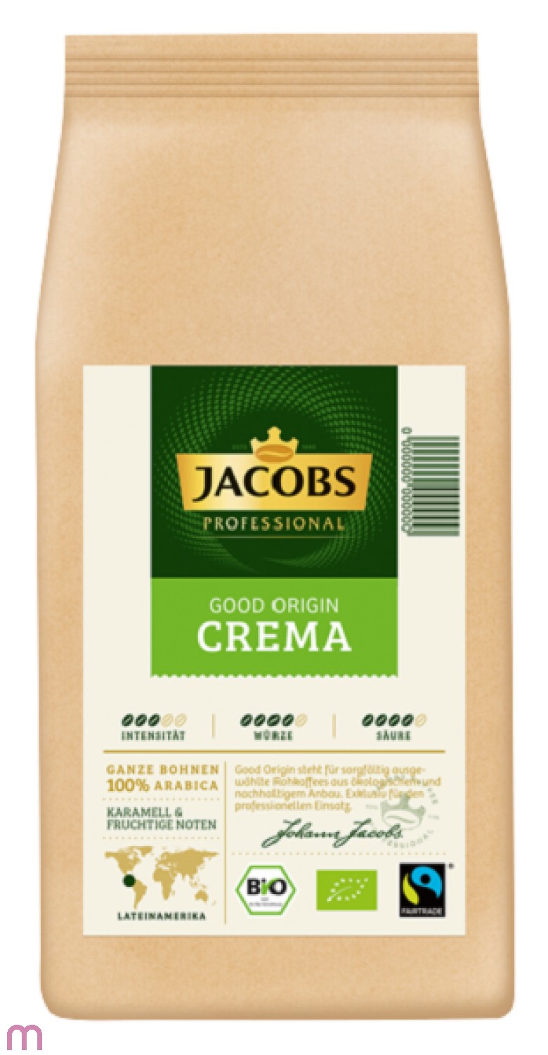 Jacobs Good Origin Cafe Crema 1kg Ganze Bohne, Bio, Fairtrade
